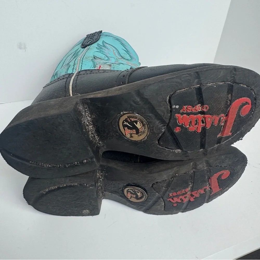 Justin Gypsy Turquoise Boots Girls Sz 6‎ 1/2 B